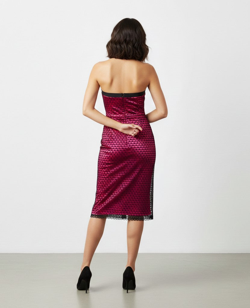 Satin and Mesh Ruched Halter Shift