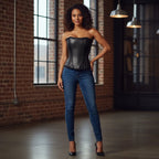 Black Suede and Leather Corset