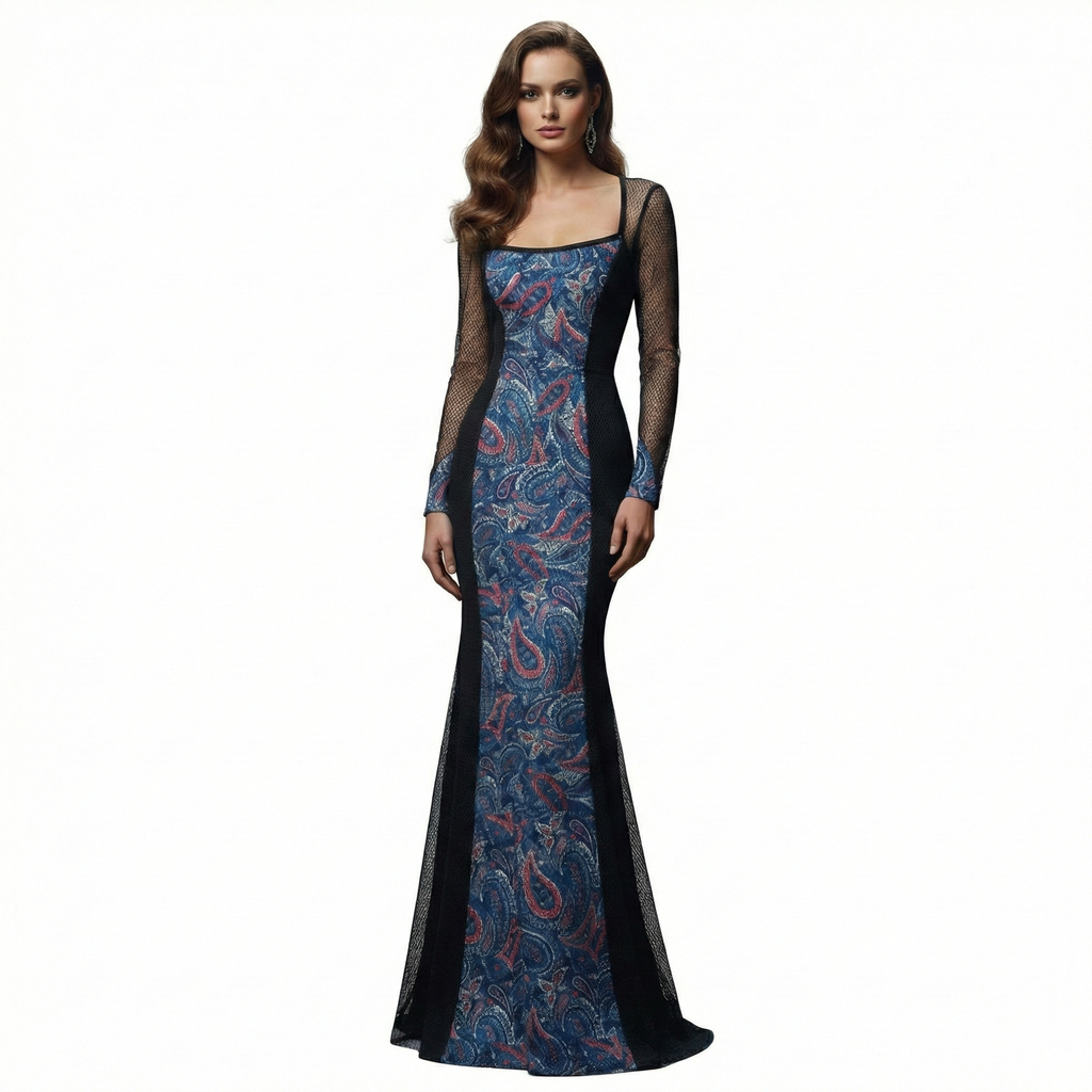 Paisley Overlay Gown