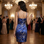 Floral Brocade Satin Print Shift Dress