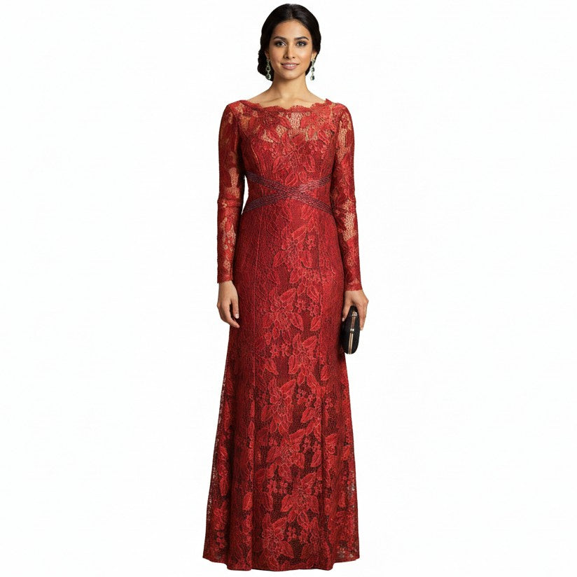 Vestido cruzado de encaje