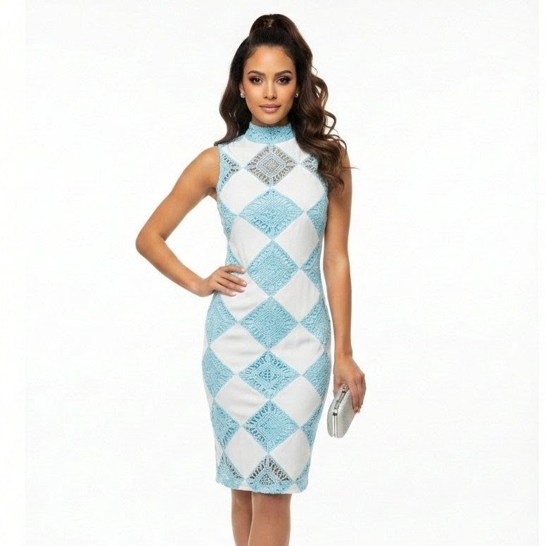 Crepe and Crochet Polo Shift Peekaboo