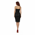 Winter Floral Lace Shift Dress Dark Tone