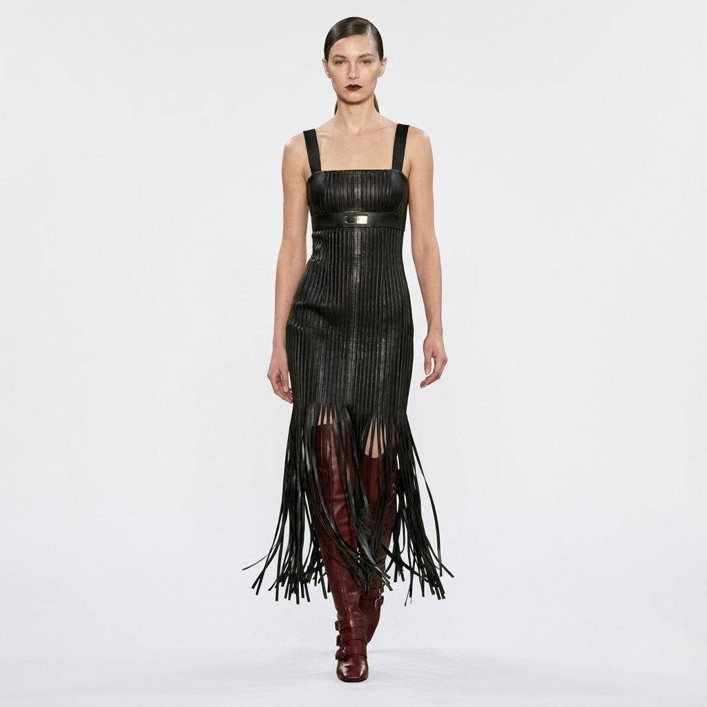 Leather Flapper Dress