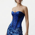 Blue Edwardian Style Corset