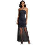 Mesh Paisley Halterneck Maxi Dress