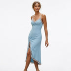 Latin Dress Blue Crepe