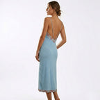 Latin Dress Blue Crepe