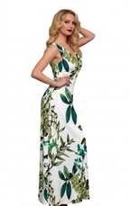 Reversible Backless Jersey Dress Green/Floral