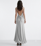 Reversible Backless Jersey Dress Grey/Stripe