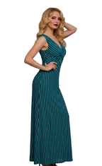 Reversible Backless Jersey Dress Teal/Stripe