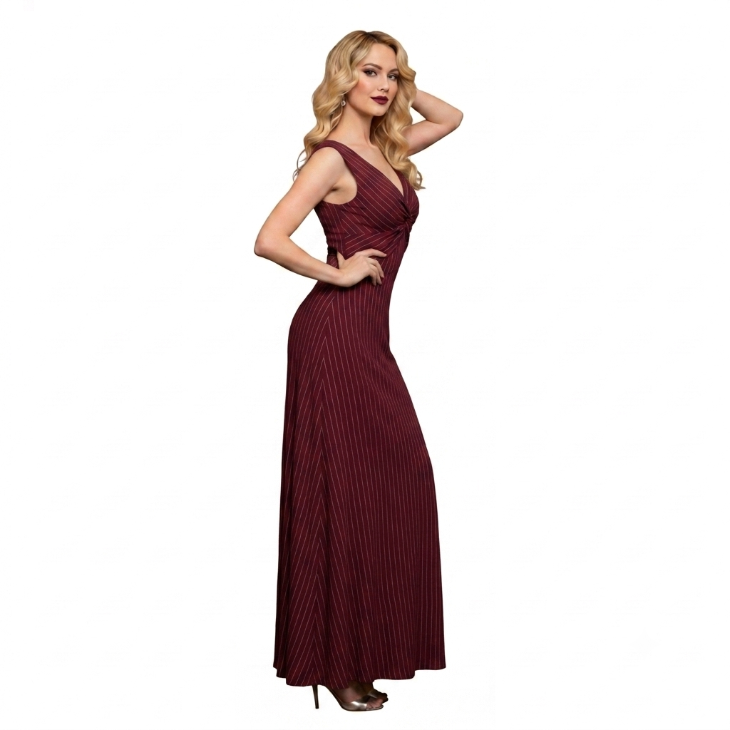 Reversible Backless Jersey Dress Red