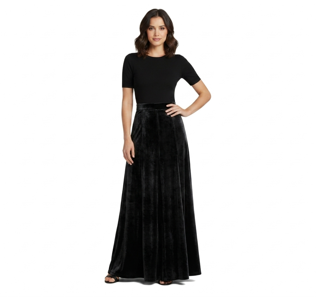 Full Length Velvet Skirt