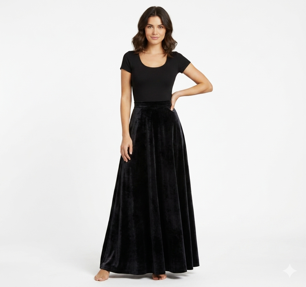 Full Length Velvet Skirt