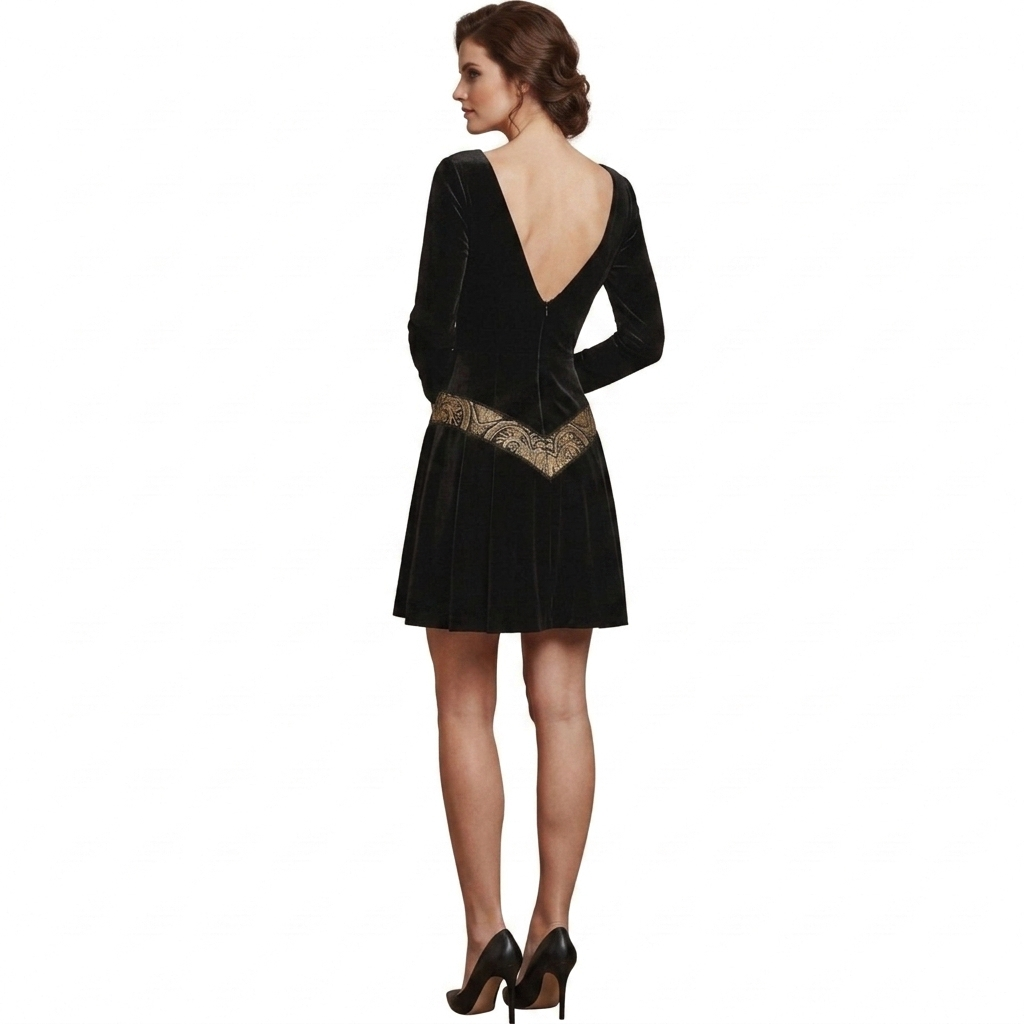 Medieval Inspired Velvet Skater Dress
