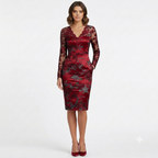 Floral Bustier Dress Red