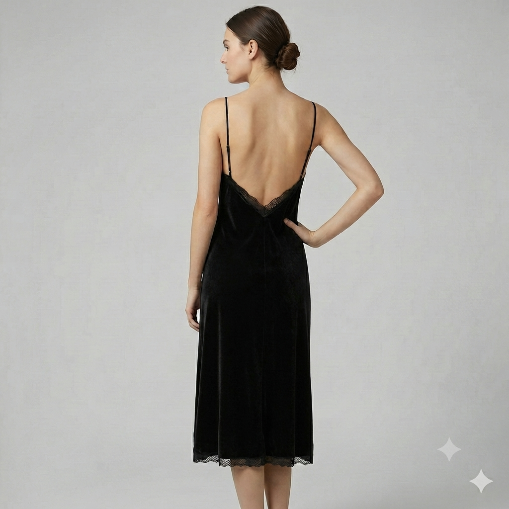 Latin Style Dress Black Velvet