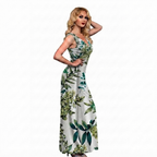 Reversible Backless Jersey Dress Green/Floral