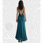 Reversible Backless Jersey Dress Teal/Stripe