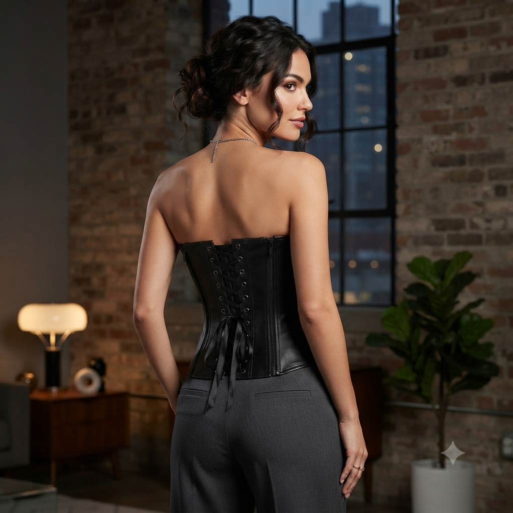 Black Leather Corset