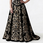Black Velvet Baroque Wedding Skirt