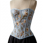 Regency Blue Silk Corset