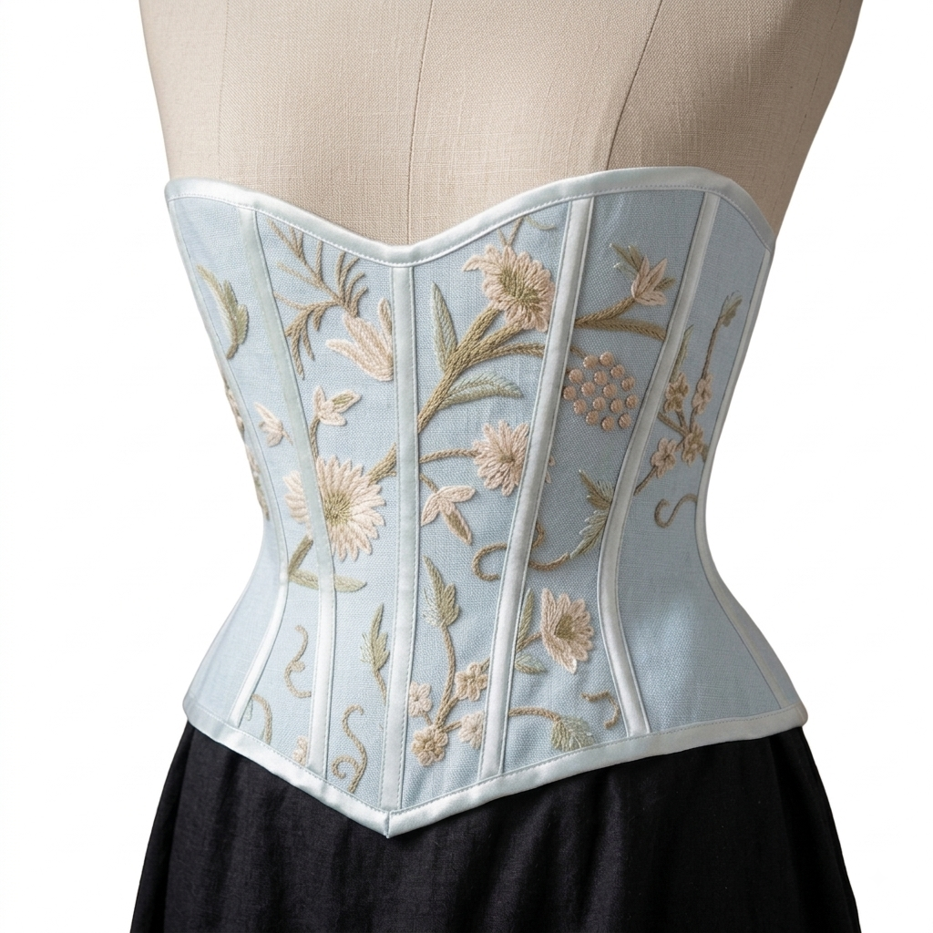 Regency Blue Silk Cincher