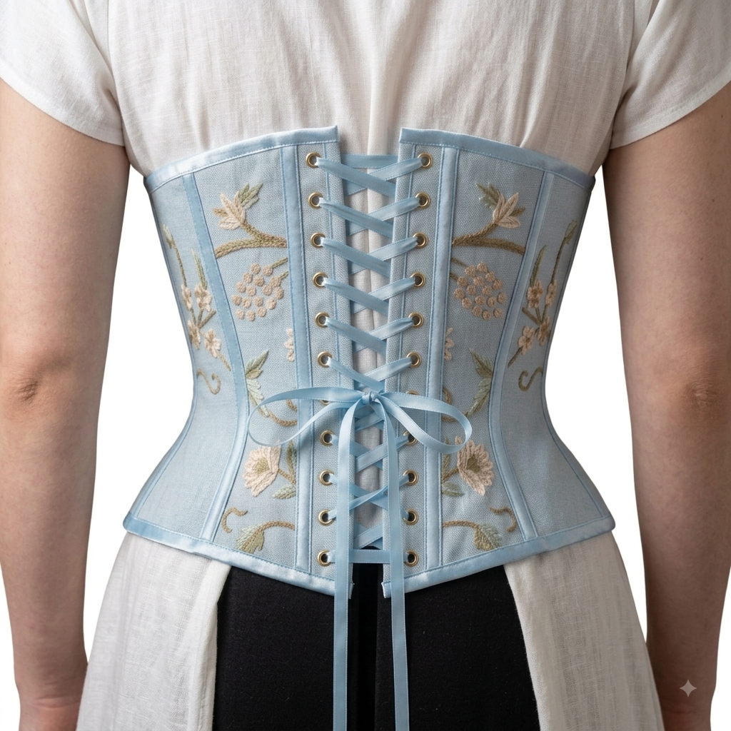 Regency Blue Silk Cincher
