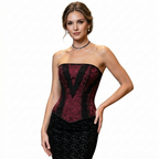 Burgundy Gothic Style Lace Corset