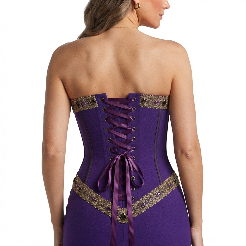 Purple Wool Medieval Style Skater Dress