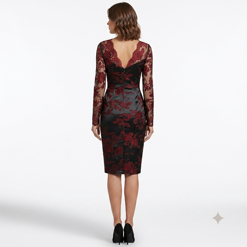 Floral Bustier Dress Black