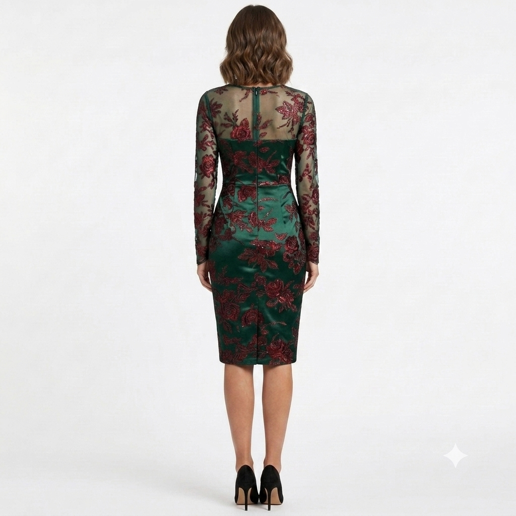 Floral Bustier Dress Green
