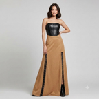 Suede Panel Skirt
