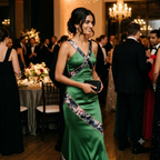 Wraparound Vine Gown Satin