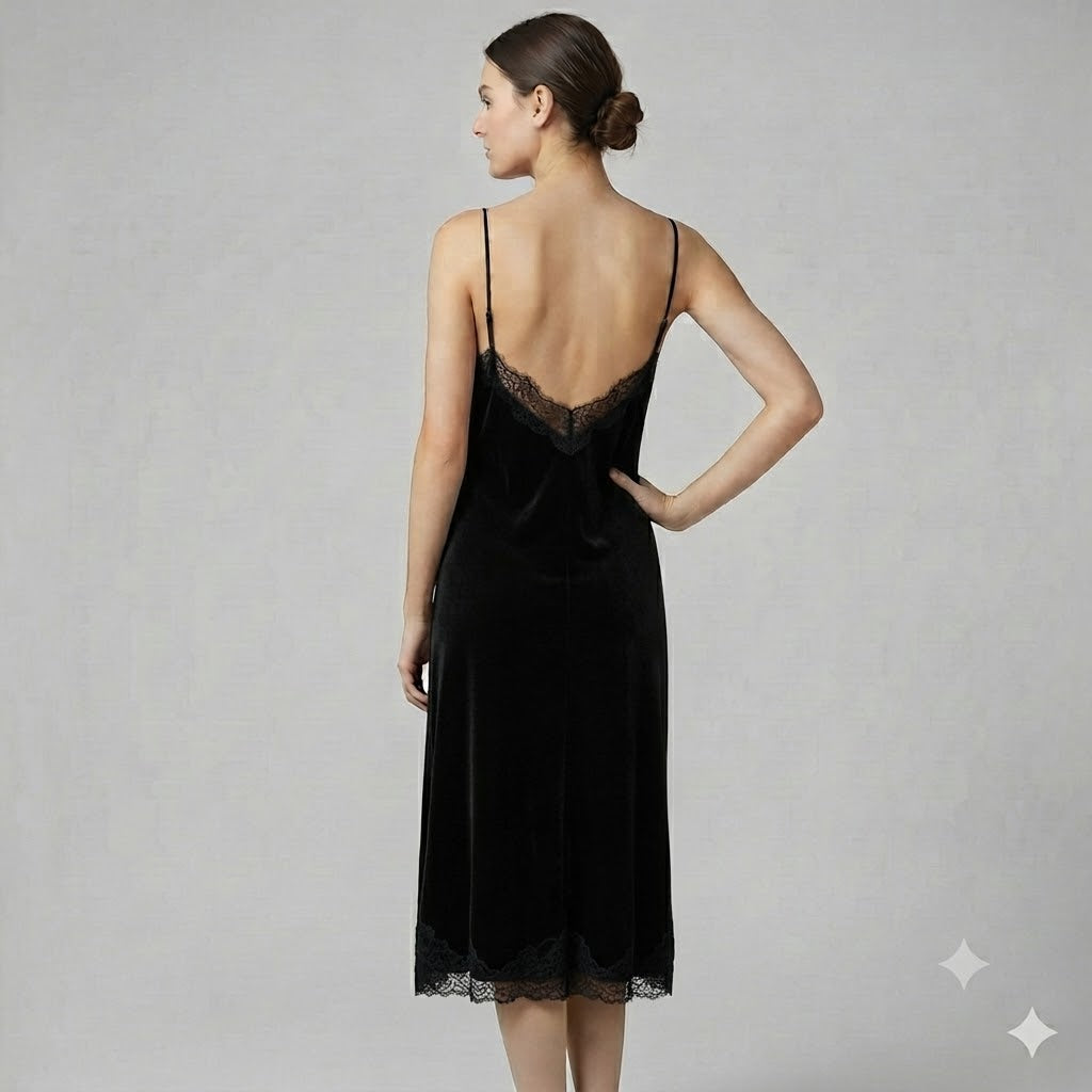 Latin Style Dress Black Velvet
