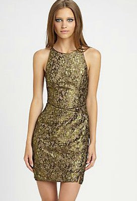 Caroline Gold Lace Dress Vampire Diaries S4
