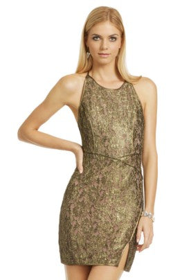 Caroline Gold Lace Dress Vampire Diaries S4