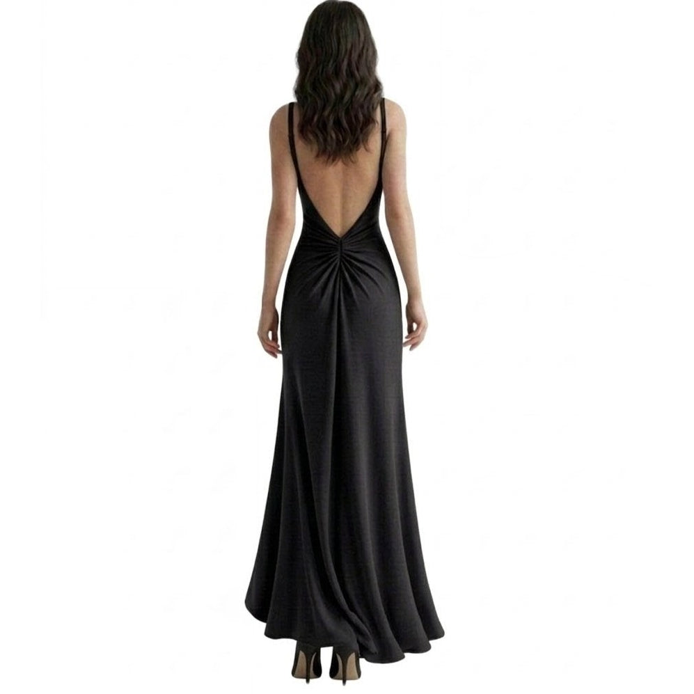 Reversible Backless Jersey Dress Black/Stripe