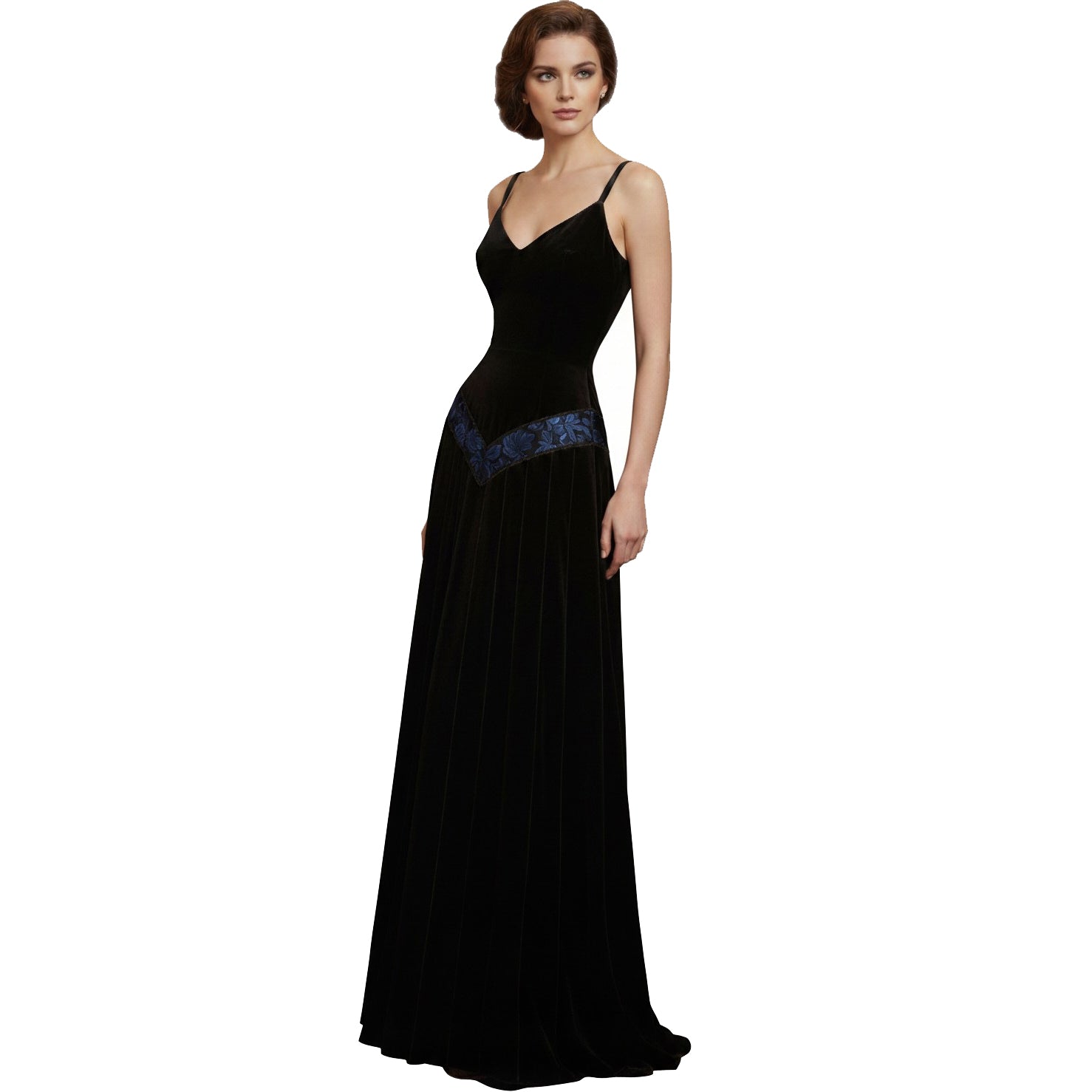 Black Velvet Medieval Maxi Dress