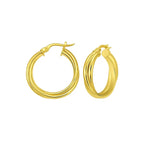 14K Yellow Gold Interlocking Medium Trinity Hoop Earrings