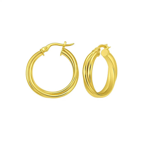 Gold Trinity Hoop Earrings 25mm