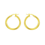 14K Yellow Gold Interlocking Medium Trinity Hoop Earrings