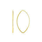 Gold Polished Long Marquise Earrings