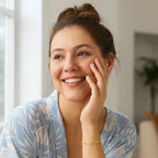 14k Yellow Gold Bracelet with Textured and Polished Pebble Stations (6.35 mm)