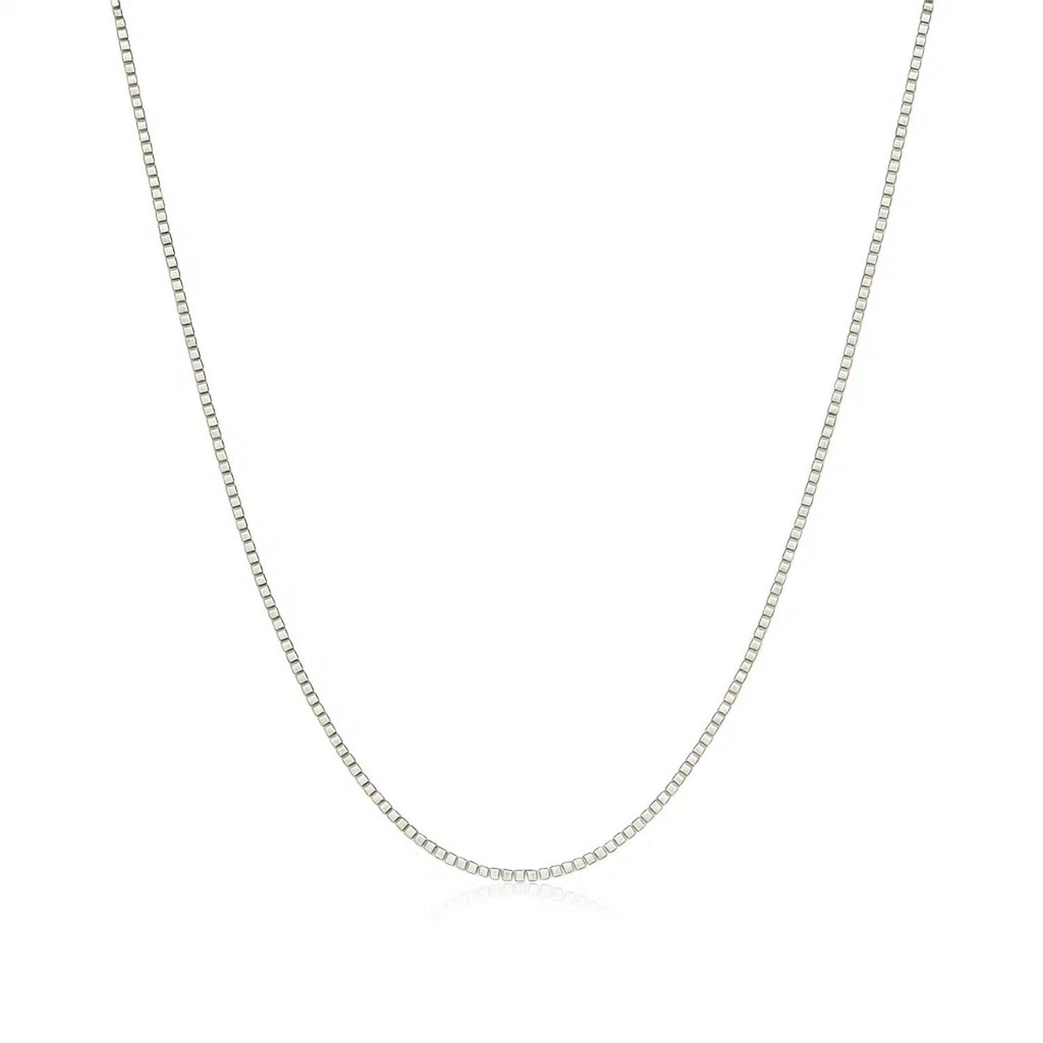 14k White Gold Classic Box Chain (0.68 mm)