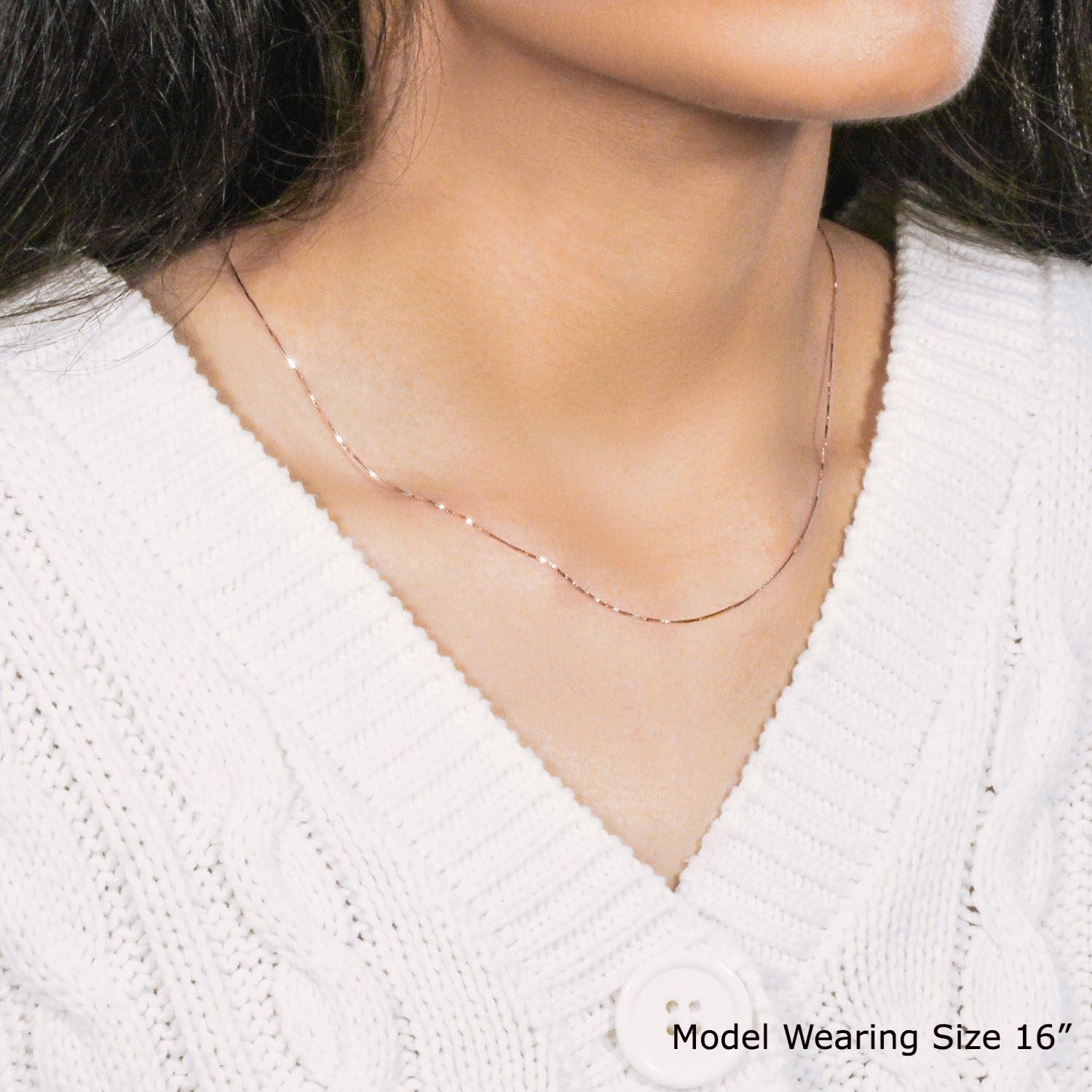 14k Rose Gold Classic Box Chain (0.45 mm)