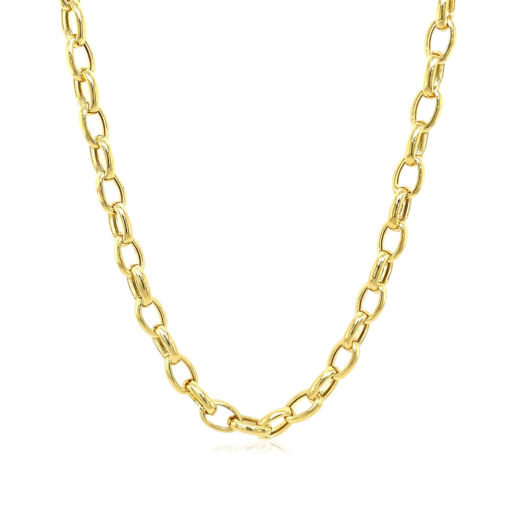 14k Yellow Gold Oval Rolo Chain (4.6 mm) 18"