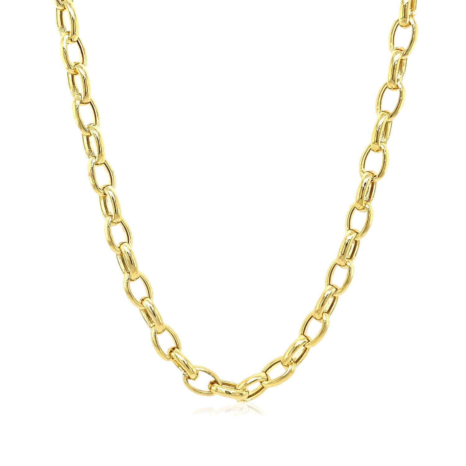 14k Yellow Gold Oval Rolo Chain (4.6 mm) 18"