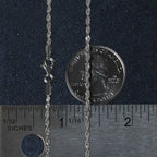 14k White Gold Solid Diamond Cut Rope Chain (1.80 mm)