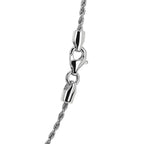 14k White Gold Solid Diamond Cut Rope Chain (1.80 mm)